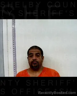 Mugshot of Jorge Eligio Valadez-Maya booked in Shelby County, Texas on August 28, 2026