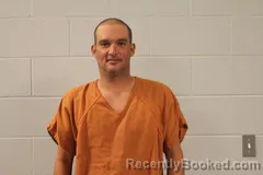 Mugshot of James R Blevins booked in Bourbon County, Kansas on October 25, 2026