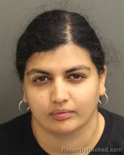 Mugshot of Amanda Budhu booked in Orange County, Florida on July 30, 2026