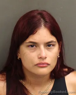 Mugshot of Angeline Altita Velezdomenech booked in Orange County, Florida on August 3, 2026