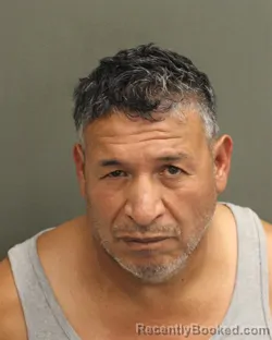 Mugshot of Hidelberto Trejotrejo booked in Orange County, Florida on August 4, 2026