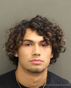 Mugshot of Steven Angelo Jr Baez booked in Orange County, Florida on August 7, 2026