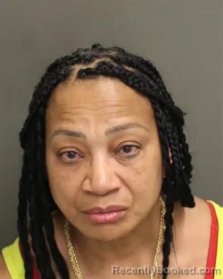 Mugshot of Sonia Booker booked in Orange County, Florida on August 12, 2026