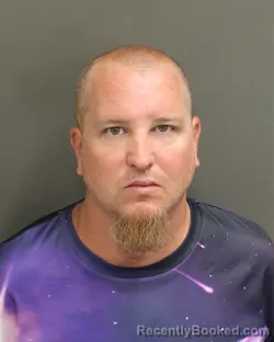 Mugshot of Brent Daniel Shirley booked in Orange County, Florida on August 15, 2026