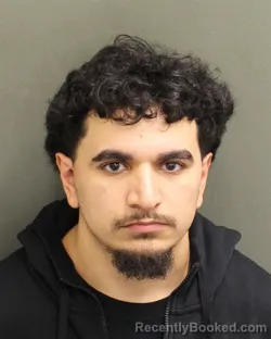 Mugshot of Damian Junior Zambrano booked in Orange County, Florida on August 22, 2026