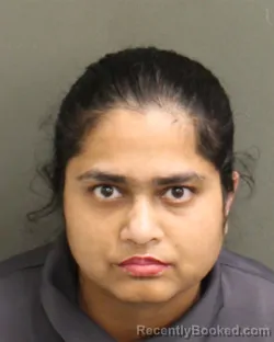 Mugshot of Neha Junaid booked in Orange County, Florida on September 18, 2026