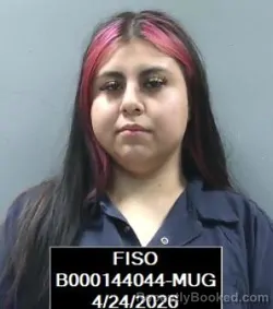 Mugshot of Samantha Marie Ramos booked in Finney County, Kansas on April 24, 2026