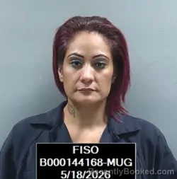 Mugshot of Ruby Isela Garcia booked in Finney County, Kansas on May 18, 2026