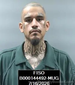 Mugshot of Joaquin Enrique Fuentes booked in Finney County, Kansas on July 16, 2026