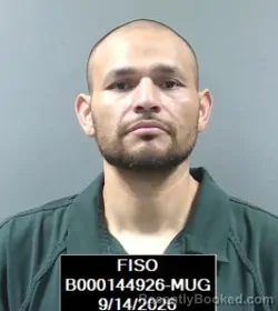 Mugshot of Rene Efrain Reyes booked in Finney County, Kansas on September 14, 2026