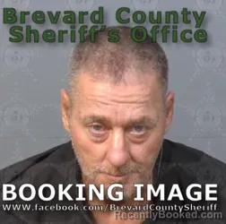Mugshot of Richard Edward Daniel Wolfrey booked in Brevard County, Florida on August 9, 2026