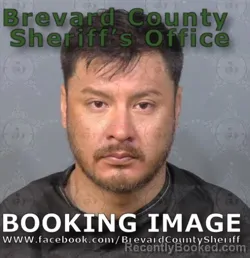 Mugshot of Caleb Guzman Perez booked in Brevard County, Florida on August 9, 2026