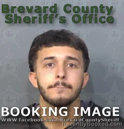 Mugshot of Abnel Escalona booked in Brevard County, Florida on August 11, 2026