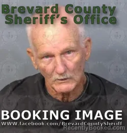 Mugshot of Larry Eugene Hartman booked in Brevard County, Florida on August 12, 2026