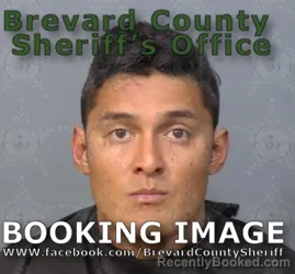 Mugshot of Kenny Garcia booked in Brevard County, Florida on August 14, 2026