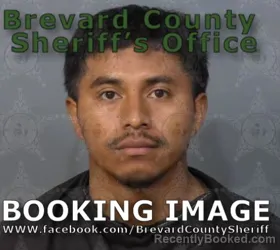 Mugshot of Valentin Mendoza Garcia booked in Brevard County, Florida on August 16, 2026