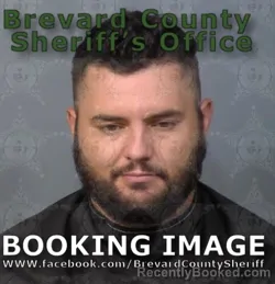 Mugshot of Dallas Lee Hodge booked in Brevard County, Florida on August 19, 2026