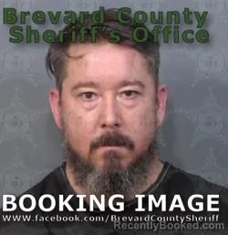 Mugshot of Christopher Lee James booked in Brevard County, Florida on August 23, 2026