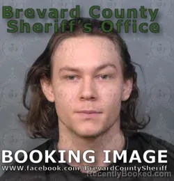 Mugshot of Jonathan David Farmer booked in Brevard County, Florida on August 23, 2026