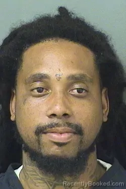 Mugshot of BRANDON JAMAL HUNTER booked in Palm Beach County, Florida on March 22, 2026