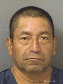 Mugshot of SANTIAGO LOPEZMENDEZ booked in Palm Beach County, Florida on March 27, 2026