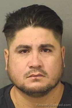 Mugshot of Juan Carlos Cruz booked in Palm Beach County, Florida on August 23, 2026