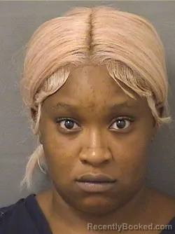 Mugshot of Niasia Jeanbaptiste booked in Palm Beach County, Florida on August 26, 2026