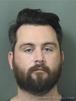 Mugshot of Justin Moser booked in Palm Beach County, Florida on August 30, 2026