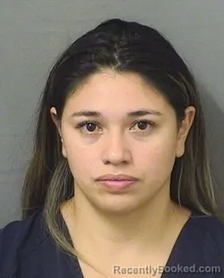 Mugshot of Ginna Paola Calderon booked in Palm Beach County, Florida on September 6, 2026