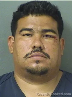 Mugshot of Rey Yunier Ariasfuentes booked in Palm Beach County, Florida on September 12, 2026