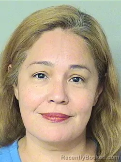 Mugshot of Janet Poblano booked in Palm Beach County, Florida on September 28, 2026