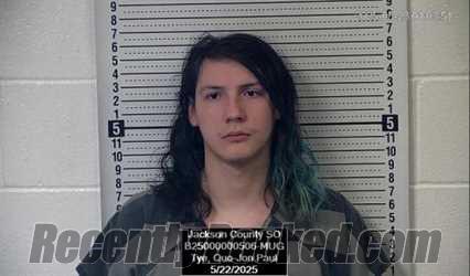 Booking photo from Jackson County, Kansas