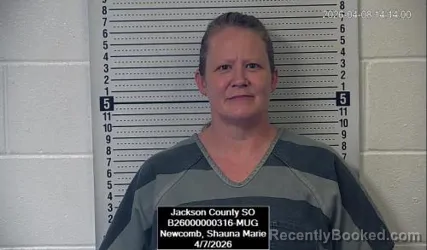 Mugshot of Shauna Marie Greiner booked in Jackson County, Kansas on April 7, 2026