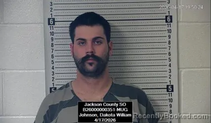 Booking photo from Jackson County, Kansas