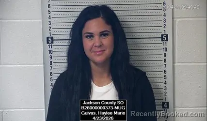 Mugshot of Haylee Marie Guivas booked in Jackson County, Kansas on April 23, 2026