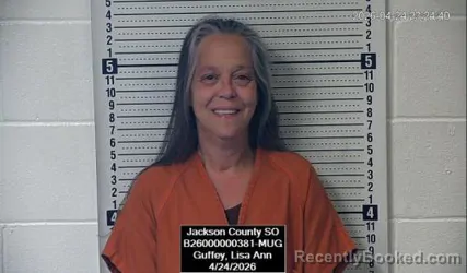 Mugshot of Lisa Ann Guffey booked in Jackson County, Kansas on April 24, 2026