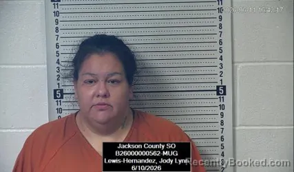 Mugshot of Jody Lynn Lewis-Hernandez booked in Jackson County, Kansas on June 10, 2026