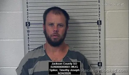 Mugshot of Timothy Joseph Spiker booked in Jackson County, Kansas on June 24, 2026