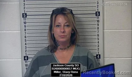 Mugshot of Stacy Rena Miller booked in Jackson County, Kansas on July 10, 2026