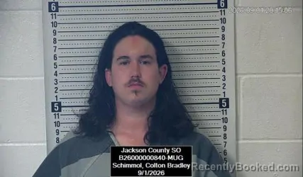 Mugshot of Colton Bradley Schimmol booked in Jackson County, Kansas on September 1, 2026