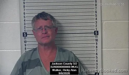 Mugshot of Ricky Alan Walker booked in Jackson County, Kansas on September 8, 2026