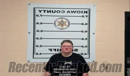 Booking photo from Kiowa County, Kansas