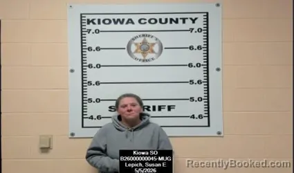 Mugshot of Susan E Lepich booked in Kiowa County, Kansas on May 5, 2026