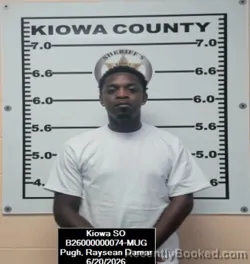 Mugshot of Raysean Damar Pugh booked in Kiowa County, Kansas on June 20, 2026