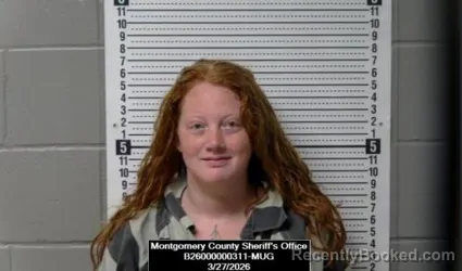 Mugshot of LaShandra Nicole Bilby booked in Montgomery County, Kansas on March 27, 2026