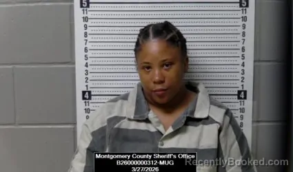 Mugshot of Destiny Ann McCreary booked in Montgomery County, Kansas on March 27, 2026