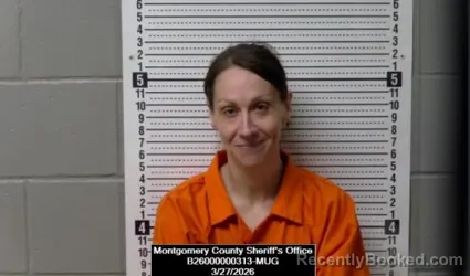 Mugshot of Hillary Von McCutcheon booked in Montgomery County, Kansas on March 27, 2026