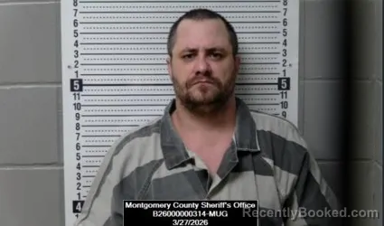 Mugshot of Daker Dewayne Elsesser booked in Montgomery County, Kansas on March 27, 2026