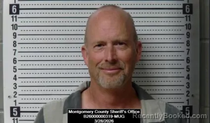 Mugshot of Paul Franklin Clifton booked in Montgomery County, Kansas on March 28, 2026