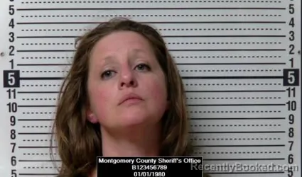 Mugshot of Ashley Nechole Barrager booked in Montgomery County, Kansas on April 2, 2026